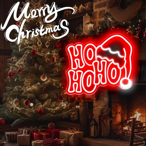 Christmas HOHOHO Neon Sign  Led Candy Dimmable Light Up Sign for Party Kids - Picture 4 of 7